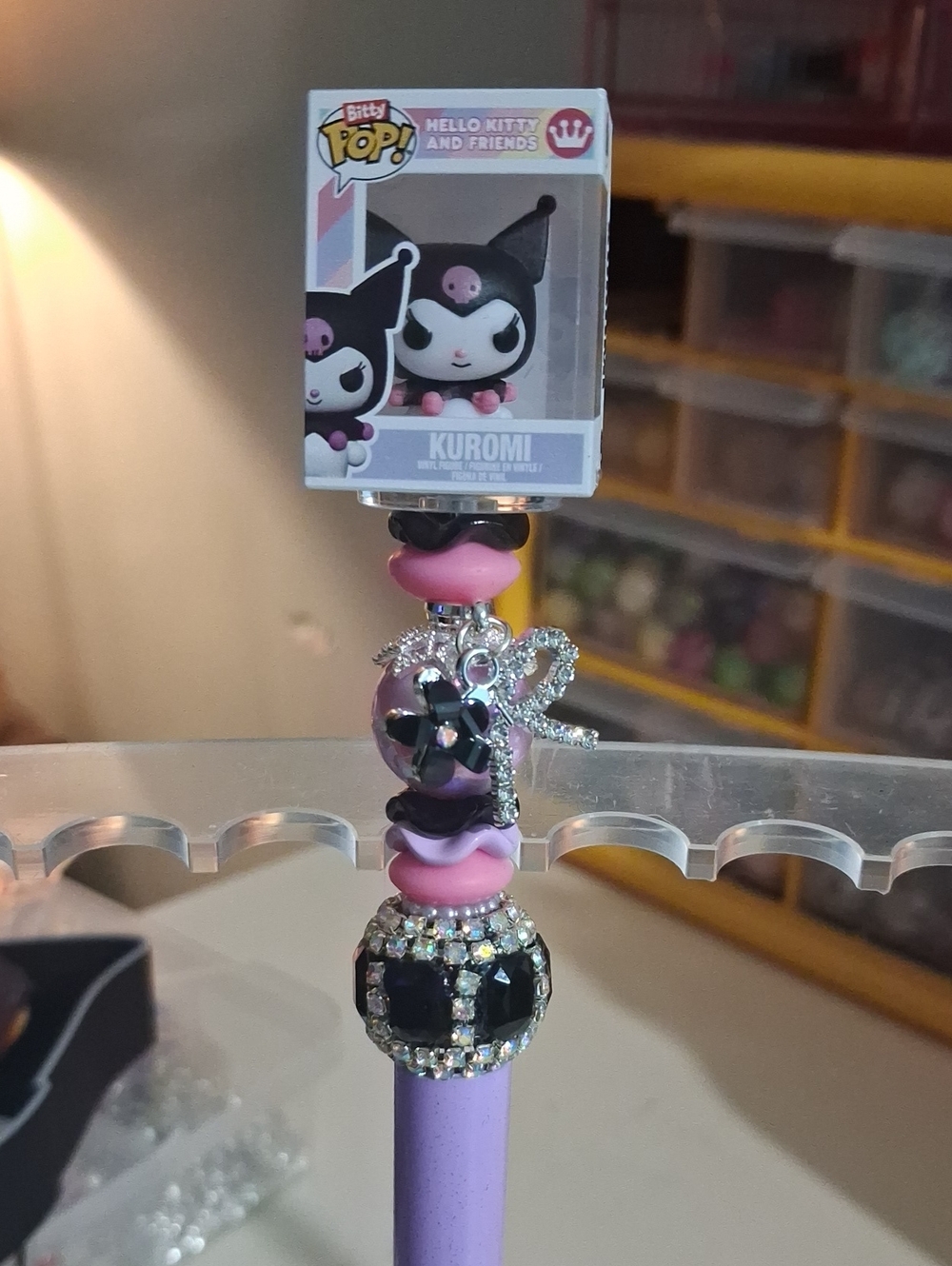 Sanrio Kuromi Kids Charm Pen - Pink & Purple